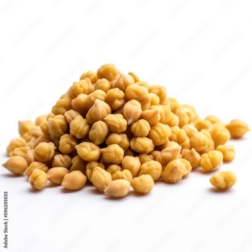 Chickpea Garbanzo Bean Isolated on White. Generative AI Chickpea Garbanzo Bean Isolated on White. Generative AI