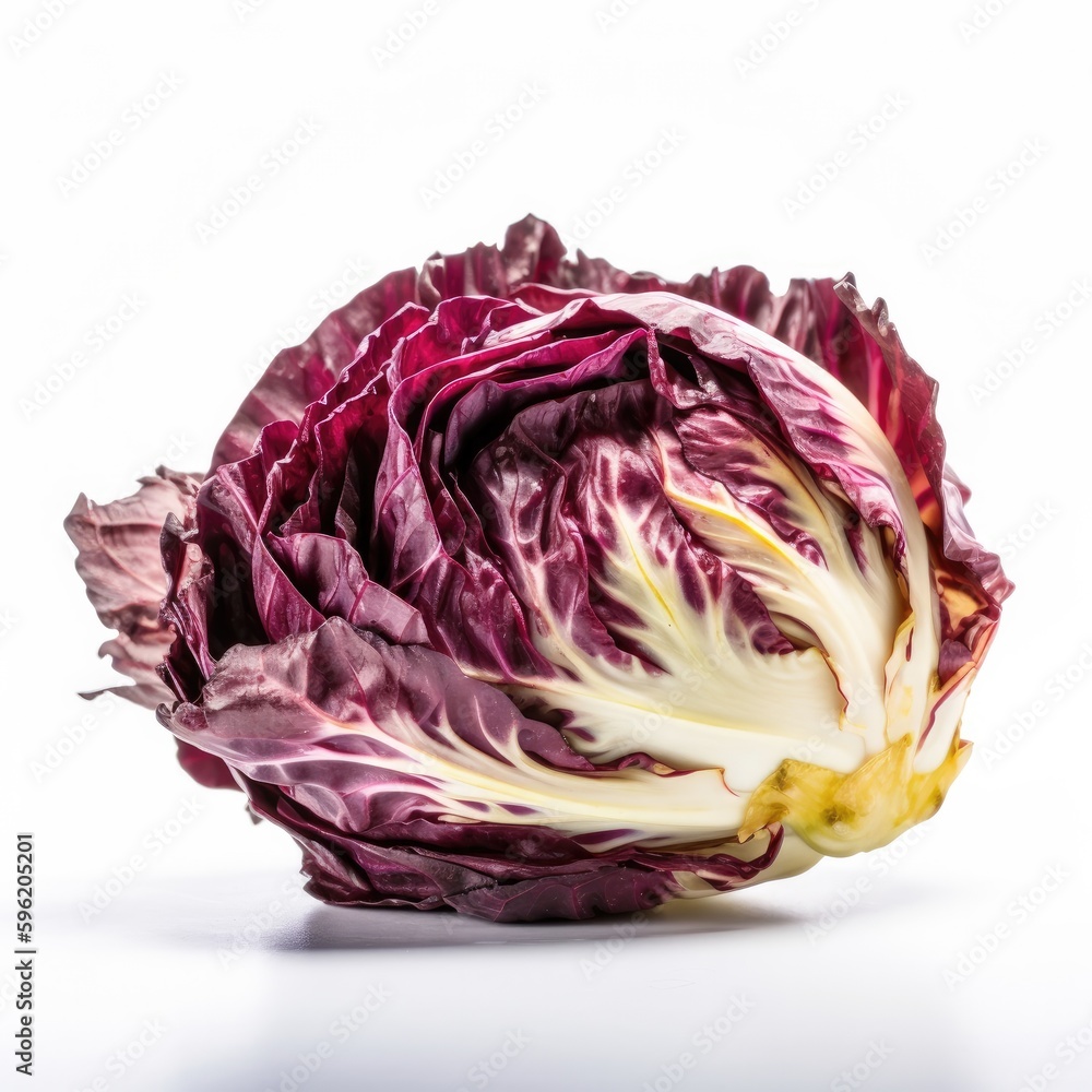 Obraz premium Radicchio Isolated on White. Generative AI