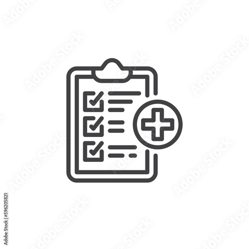 Medical record line icon