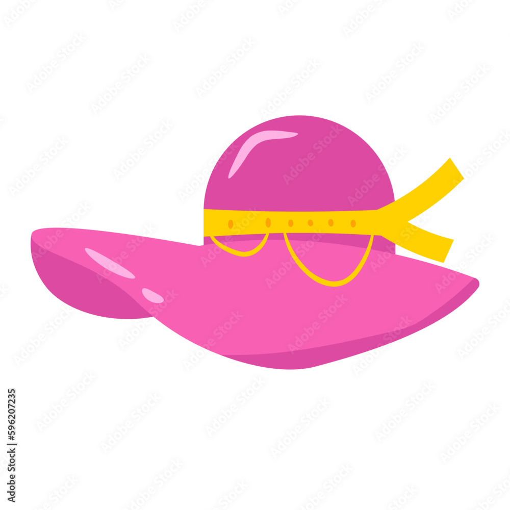 Fototapeta premium Beach hat Flat. Vector Illustration 