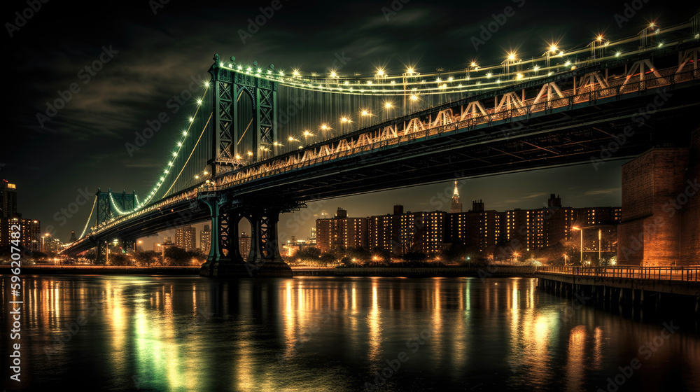 Manhattan Bridge. Breathtaking travel destination place. Generative AI