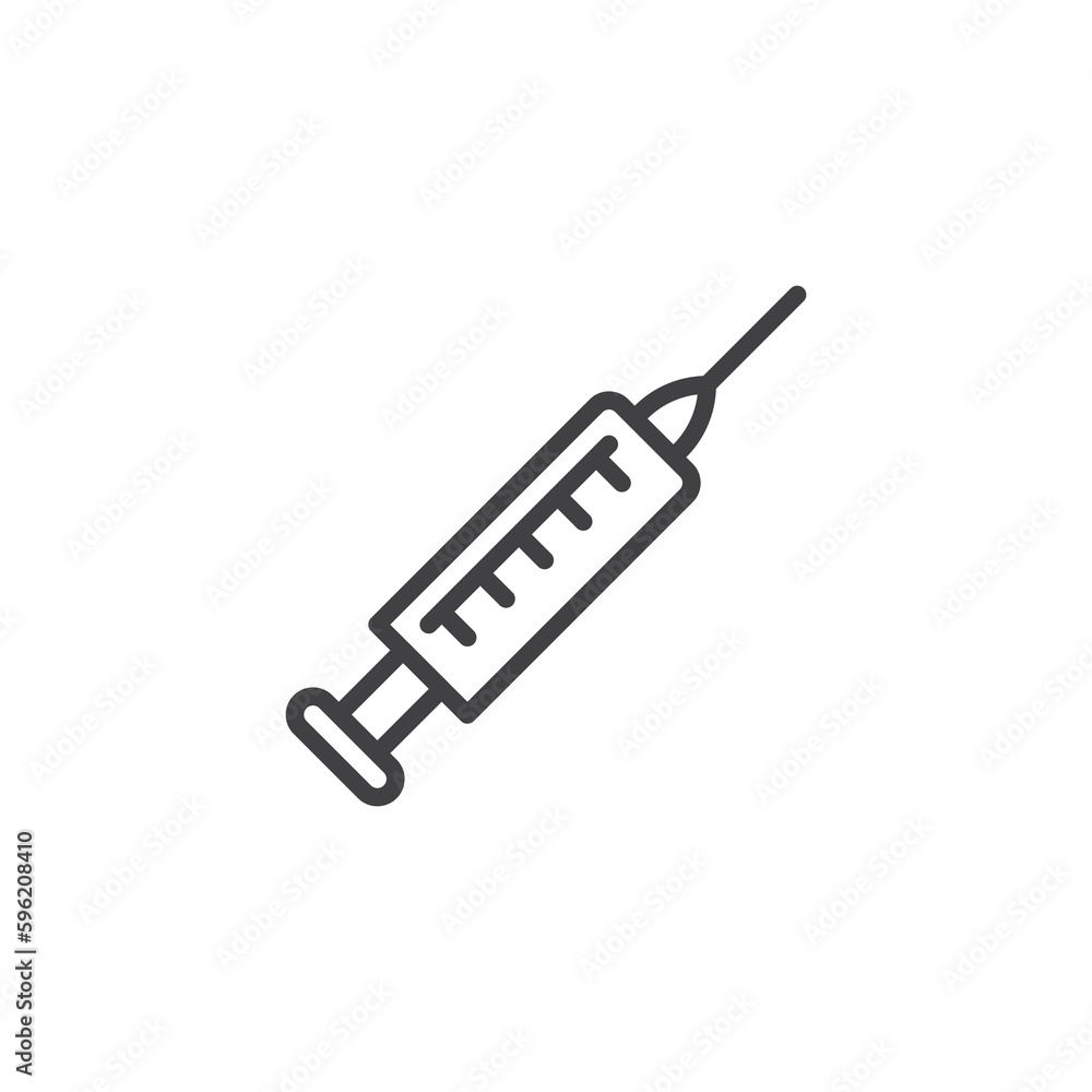 Syringe injection line icon