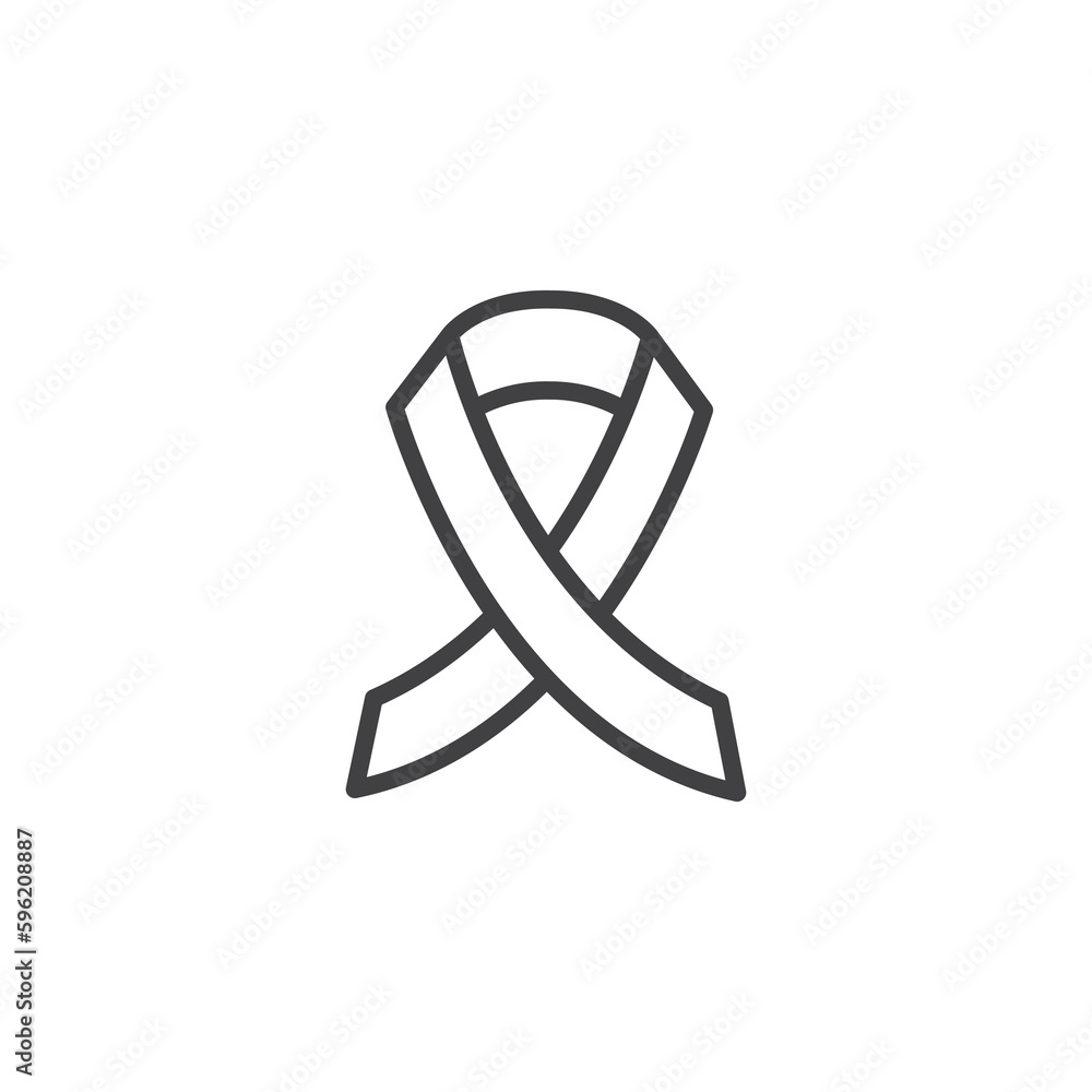 Awareness ribbon line icon