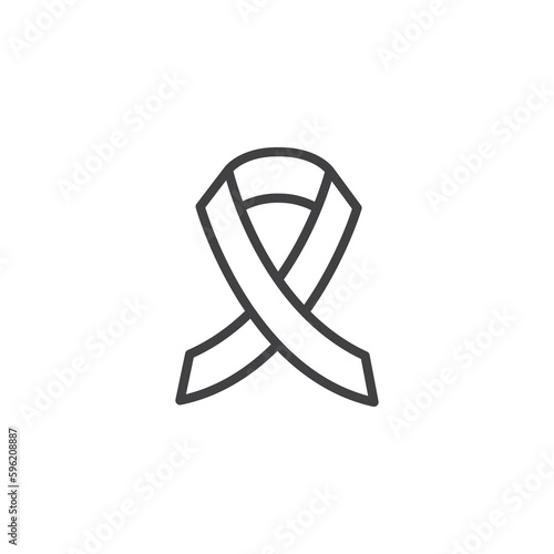 Awareness ribbon line icon