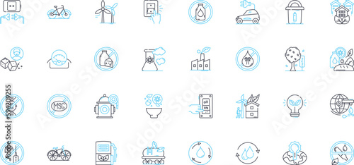 Alternative fuels linear icons set. Biofuels, Ethanol, Biodiesel, Hydrogen, Methanol, Propane, Biogas line vector and concept signs. Synfuel,Wind,Solar outline illustrations photo