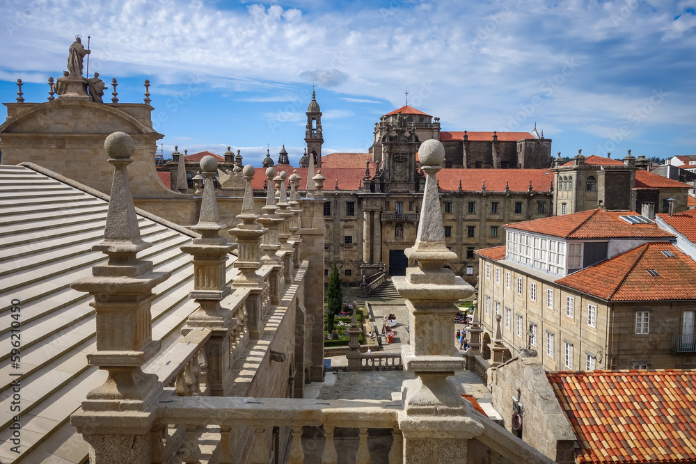 Santiago de Compostela view from the Cathedral, Galicia, Spain