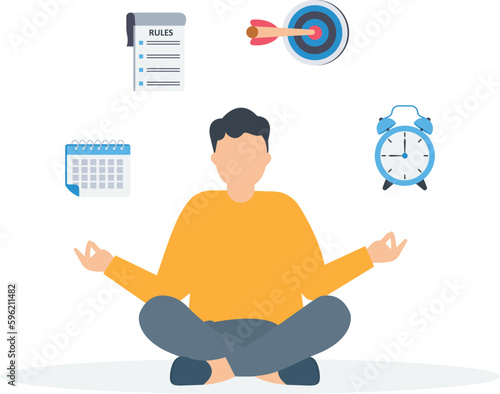 Self discipline, professionalism to finish work or achieve a goal before deadline, time management, productivity to reach a target in a timely manner concept, business management concept
