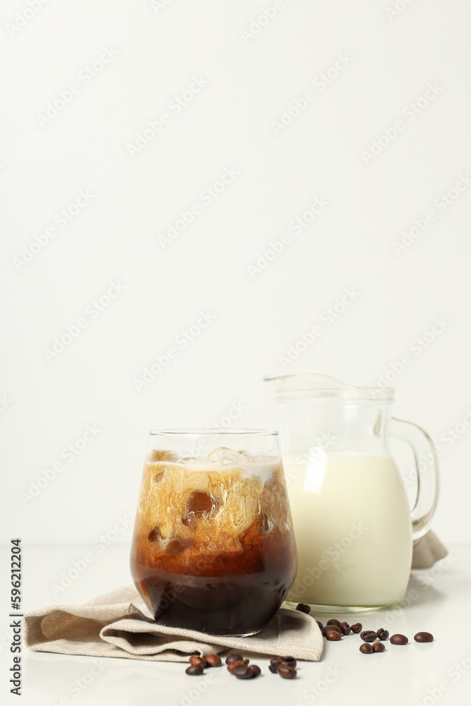 Cold drink for refreshing - ice coffee, space for text Cold drink for refreshing - ice coffee, space for text