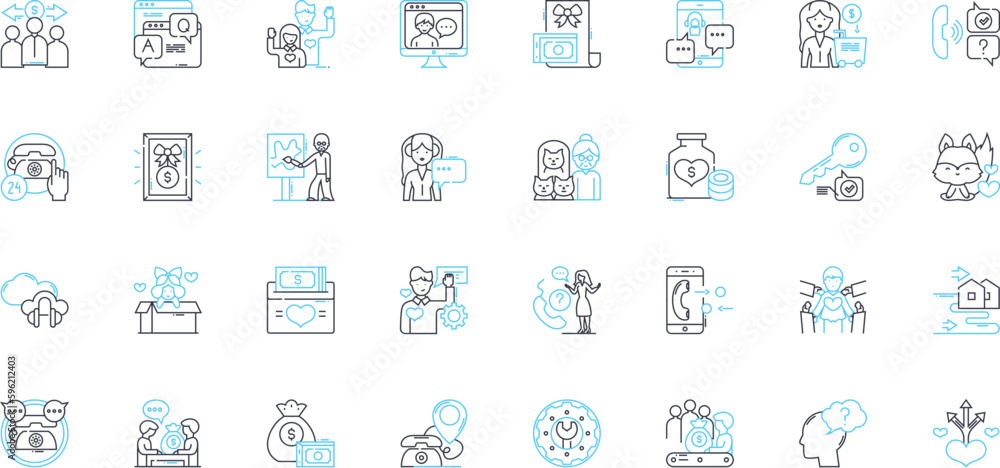 Support linear icons set. Assistance, Help, Comfort, Aid, Encouragement, Guidance, Empathy line vector and concept signs. Understanding,Consolation,Sympathy outline illustrations Support linear icons set. Assistance, Help, Comfort, Aid, Encouragement, Guidance, Empathy line vector and concept signs. Understanding,Consolation,Sympathy outline illustrations