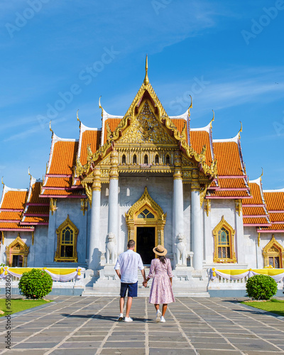 Photography Wat Benchamabophit temple in Bangkok Thailand, The Marble temple in Bangkok