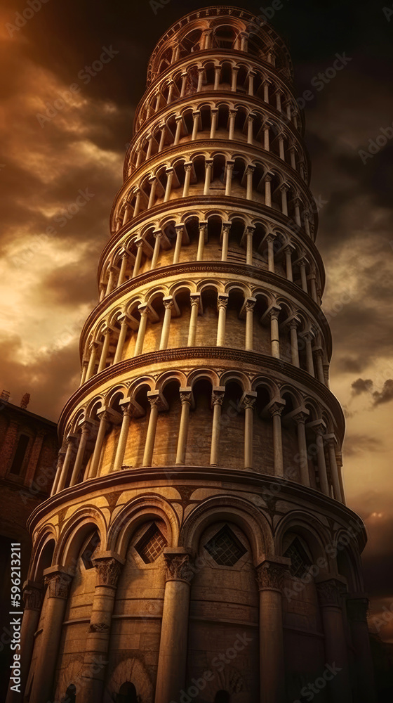 Leaning Tower. Pisa. Breathtaking travel destination place. Generative AI