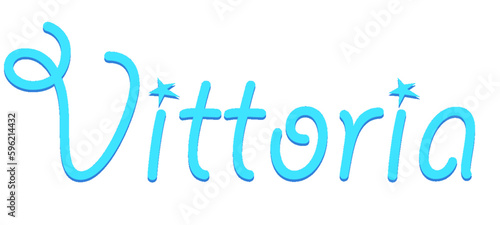 Vittoria - light blue color - female name - sparkles - ideal for websites, emails, presentations, greetings, banners, cards, books, t-shirt, sweatshirt, prints 