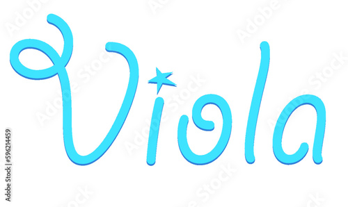 Viola - light blue color - female name - sparkles - ideal for websites, emails, presentations, greetings, banners, cards, books, t-shirt, sweatshirt, prints

