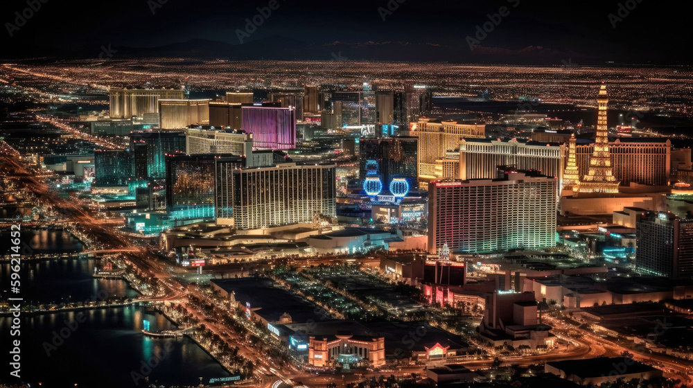 Las Vegas. Breathtaking travel destination place. Generative AI