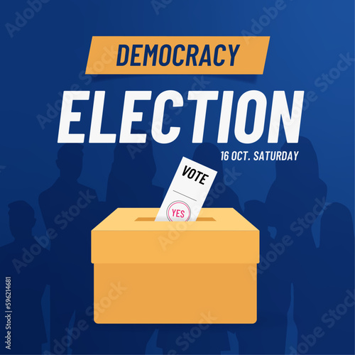 Democracy election day vote box vector design