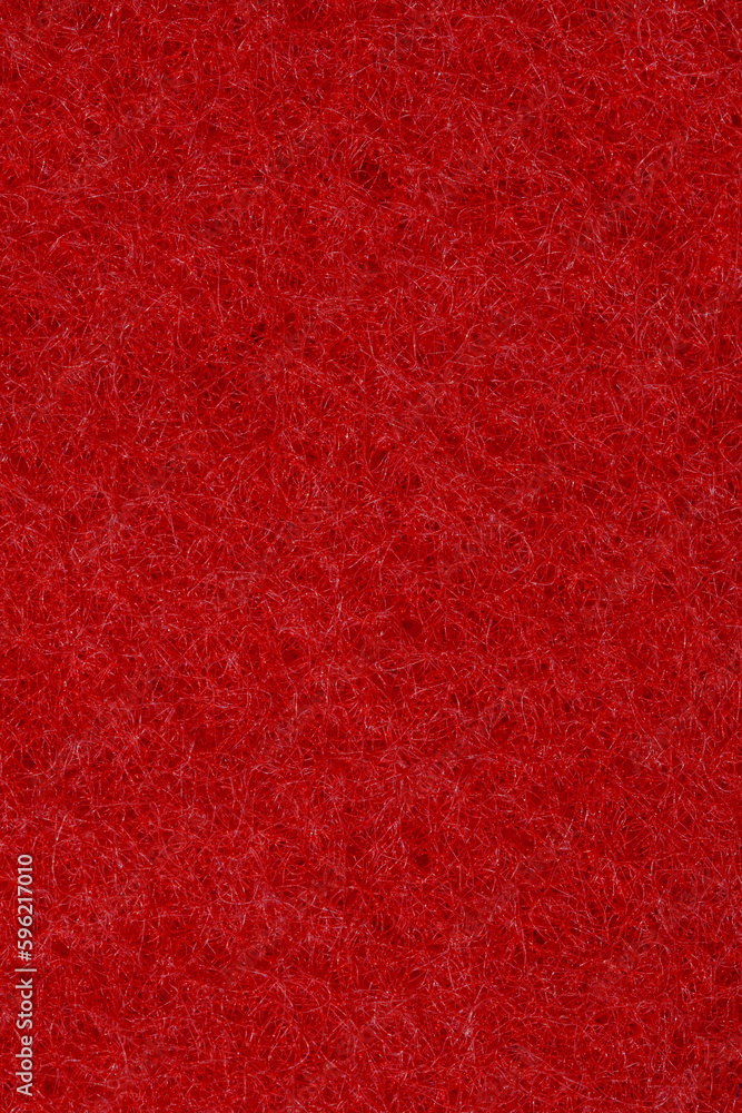 Czerwone puste tło o ciekawej strukturze, stworzone ze zbliżenia makro na gąbkę do mycia naczyń  - obrazy, fototapety, plakaty 