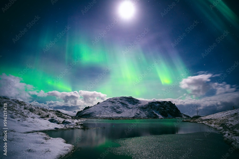 Beautiful Northern Lights Landscape