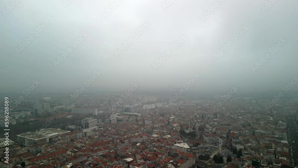 Overcast weather Istanbul European side around Fatih Mosque Overcast weather Istanbul European side around Fatih Mosque