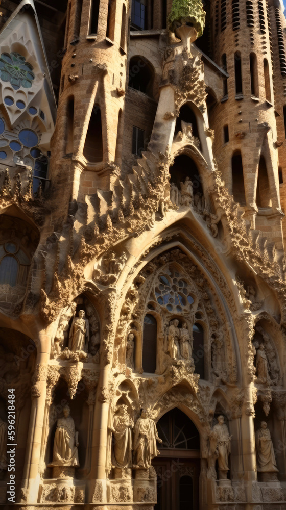 La Sagrada Familia. Breathtaking travel destination place. Generative AI