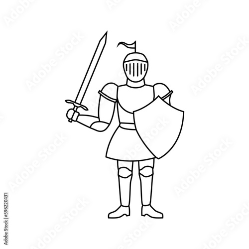 Knight icon vector set. armor illustration sign collection. protection symbol. Middle Ages logo.