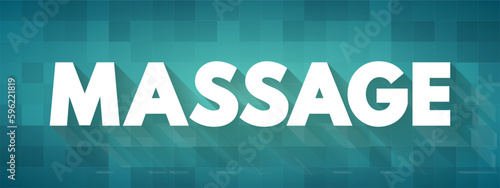 Massage - manipulation of tissues with the hand or an instrument for relaxation or therapeutic purposes, text concept background