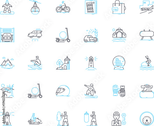 Culinary tour linear icons set. Tasting, Gastronomy, Local, Cuisine, Foodies, Flavors, Exotic line vector and concept signs. Culinary,Fusion,Experience outline illustrations