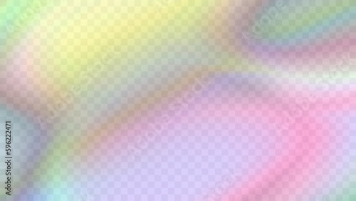 Modern blurred gradient background in trendy retro 90s, 00s style. Y2K aesthetic. Rainbow light prism effect. Hologram reflection. Poster template for digital marketing, sales promotion.