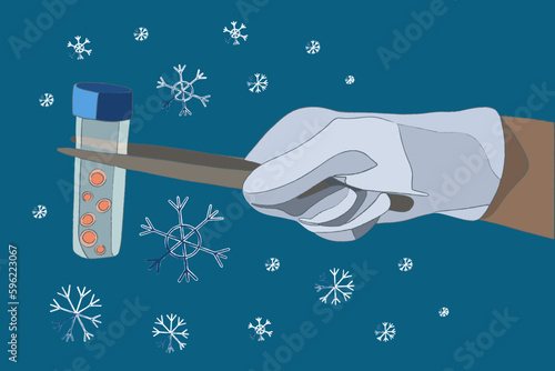 Egg freezing vector isolated illustration. Artificial insemination. Egg donation.