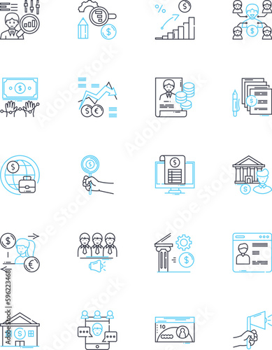 Time management linear icons set. Prioritization, Scheduling, Productivity, Flexibility, Efficiency, Focus, Deadline line vector and concept signs. Balance,Discipline,Procrastination outline