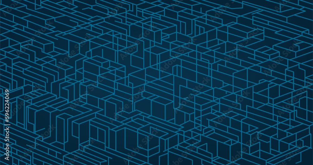Abstract blue technology line background. Digital and science, cityscape modern hi-tech concept. Vector illustration for web design Abstract blue technology line background. Digital and science, cityscape modern hi-tech concept. Vector illustration for web design