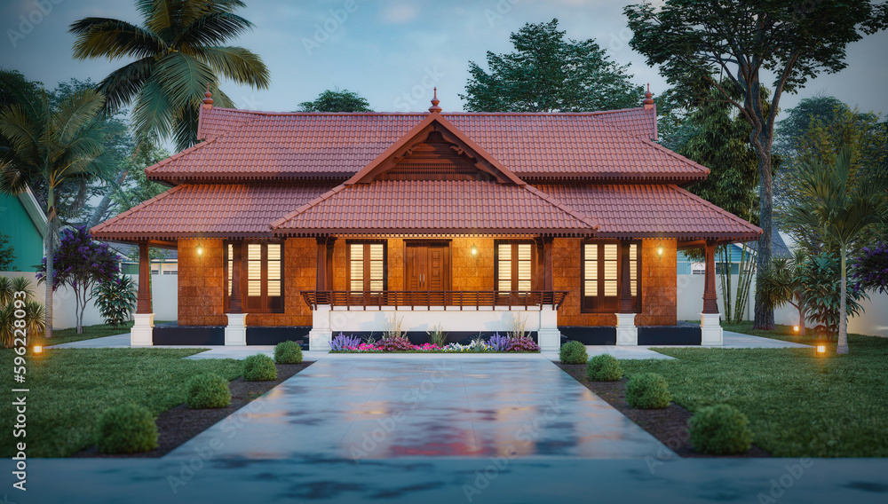 3d illustration of a newly built luxury home 3d illustration of a newly built luxury home