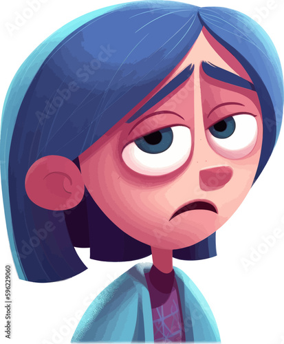 Girl in depression. Bad psychological state. Mental health awareness month illustration vector