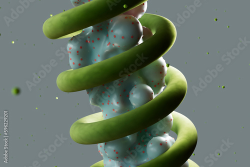 Three dimensional render of abstract object inside spiral photo