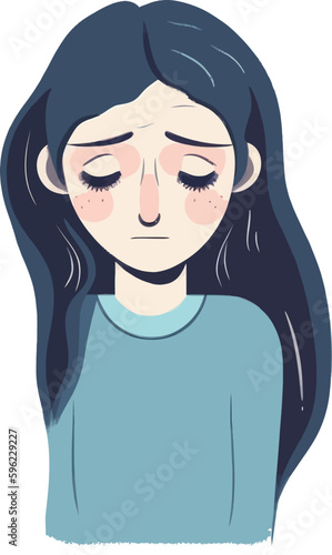 Women in depression. Bad psychological state. Mental health awareness month illustration vector