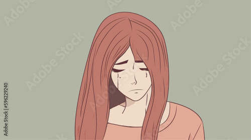 Women in depression. Bad psychological state. Mental health awareness month illustration vector