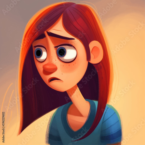 Girl in depression. Bad psychological state. Mental health awareness month illustration vector