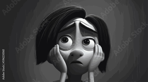 Women in depression. Bad psychological state. Mental health awareness month illustration vector