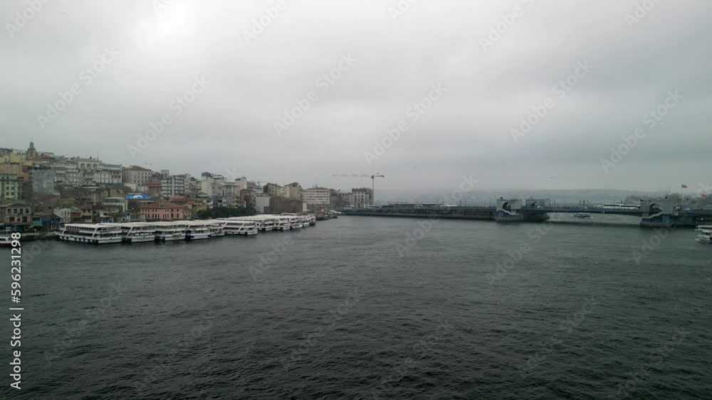 Karakoy ferry terminal and Galata Bridge in Istanbul Turkey Karakoy ferry terminal and Galata Bridge in Istanbul Turkey