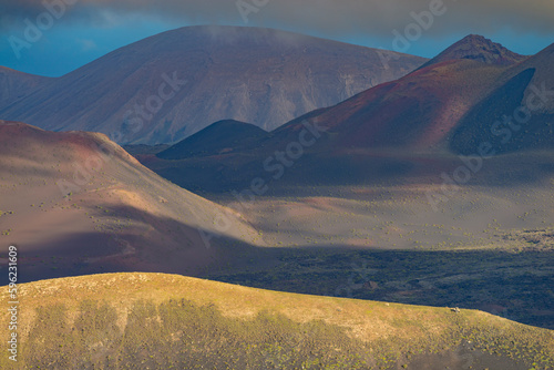 Spain, Canary Islands, Fire Mountains in Timanfaya National Park at dawn