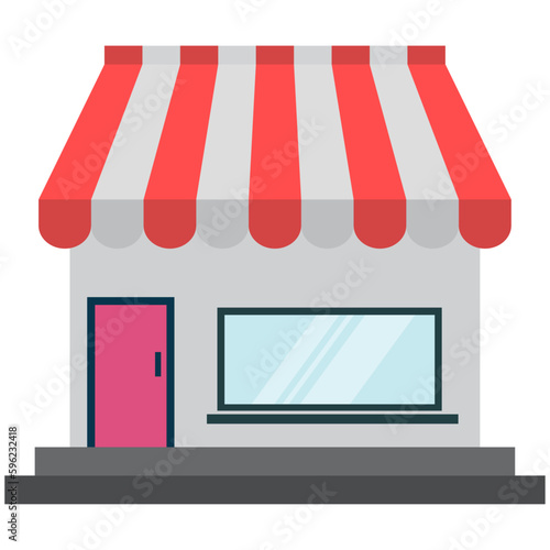 Shopping store building icon vector