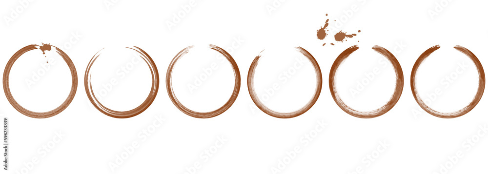 Stains and prints from coffee mug with drops and splashes Stains and prints from coffee mug with drops and splashes