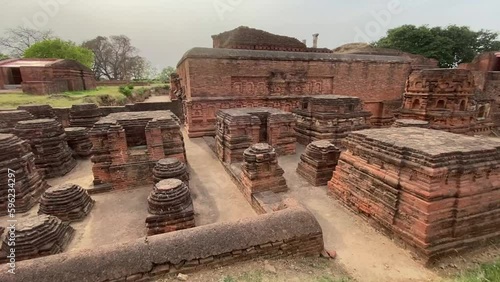 Ruins of Nalanda, Bihar, India. Place used for teaching and learning. photo