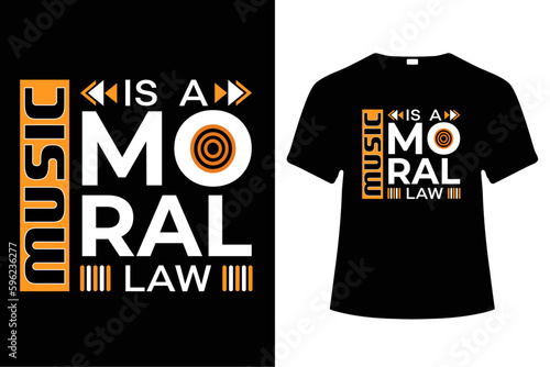 Photography Music Is a Moral Law - Typography, Vector Music T-Shirt Design.