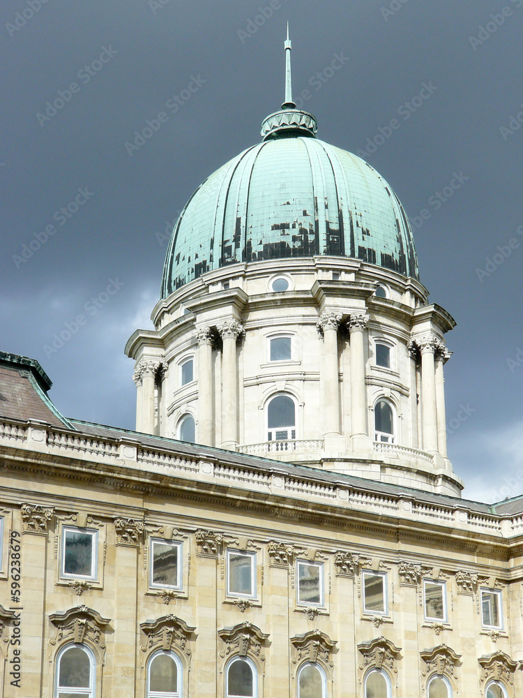 Budapest (Hungary). Dome of the Buda Palace in the city of Budapest