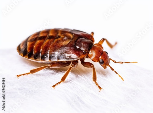 Bedbug Cimex lectularius isolated on background created with Generative AI technology photo