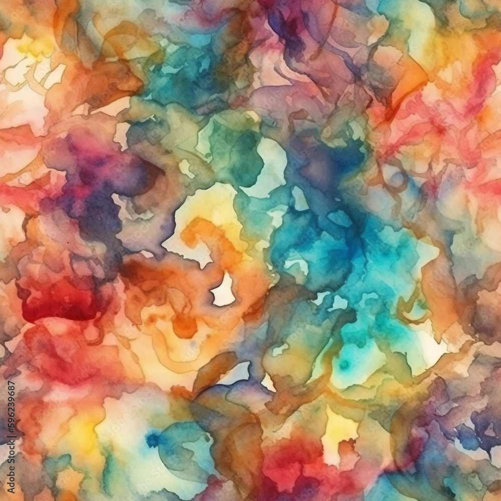Seamless Watercolor Abstract background Tile for graphic design. Generative AI