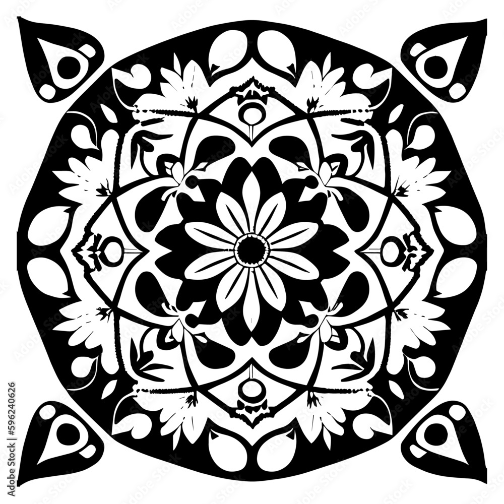 Flower clipart vector design black and white Flower clipart vector design black and white