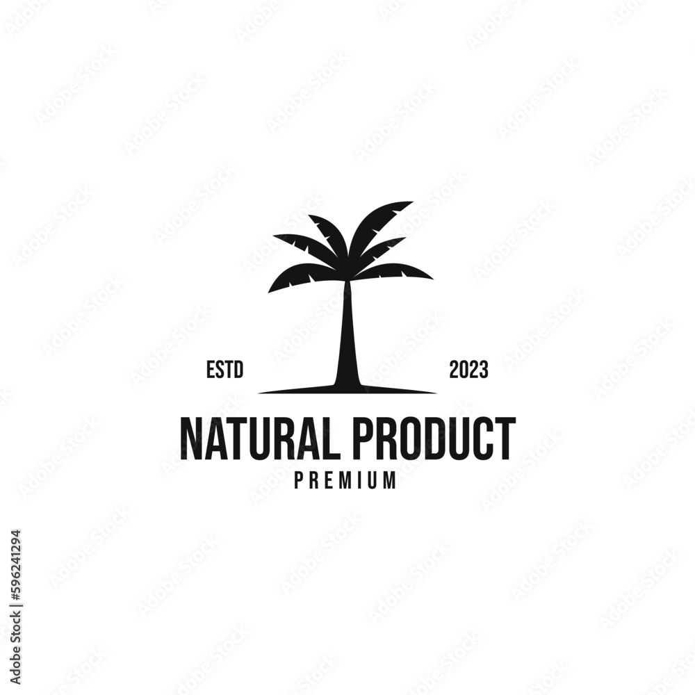 Obraz premium Flat banana tree logo design vector concept illustration idea