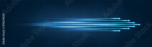 Light speed movement blue arrow technology communicate background. wireless data network and connection technology concept. high-speed  futuristic background. vector design.