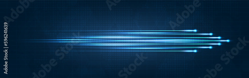 Light speed movement blue arrow technology communicate background. wireless data network and connection technology concept. high-speed, futuristic background. vector design.